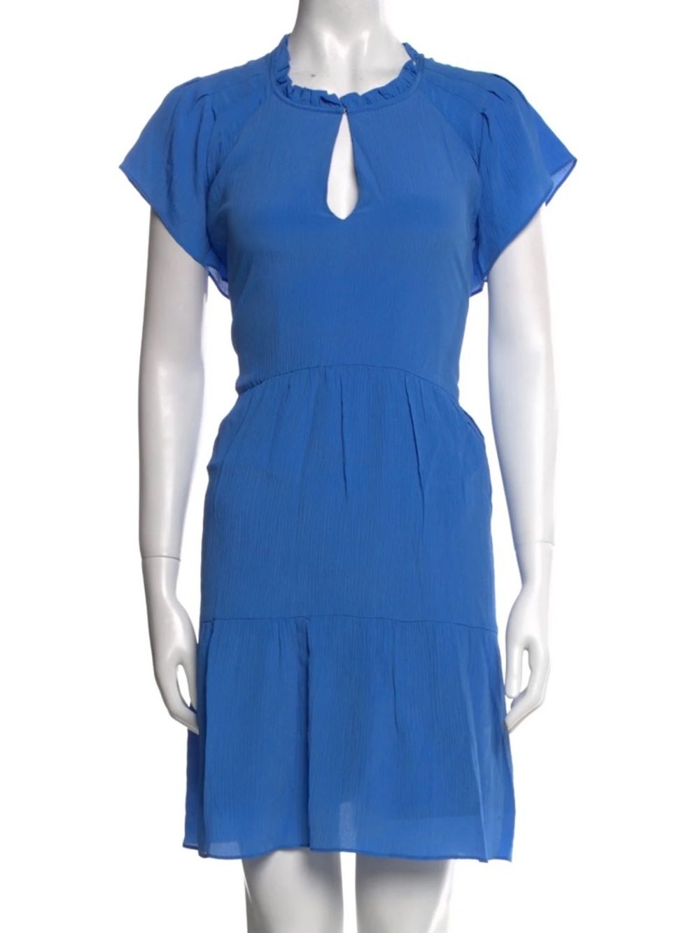 MARIE OLIVER Sz Md Silk Blend Blue Kara Dress